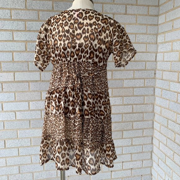 JUSTICE GIRLS ANIMAL PRINT LUREX TIERED DRESS SIZE 14 - Picture 5 of 9